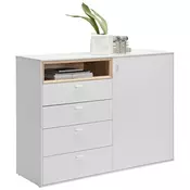 KOMODA 121/92,8/43 cm bela, boja hrasta