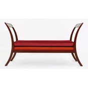 Casa Padrino luxury Art Deco bench bordeaux red/orange/brown 152 x 50 x H. 85 cm - Upholstered living room bench - Art Deco furniture - Luxury furniture