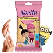 Novita NOVITA Minions vlažni robčki za odstranjevanje ličil za najstnike, 12 kosov.
