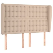 Uzglavlje s ušima boja cappuccina 147x23x118/128cm umjetna koža