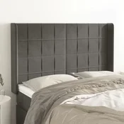 Vidaxl vidaXL Vzglavje s krilci temno sivo 147x16x118/128 cm žamet