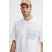 Pamucna majica BOSS za muškarce, boja: bijela, s uzorkom, 50513418