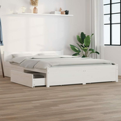 Okvir za krevet s ladicama bijeli 135 x 190 cm bracni