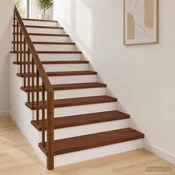 vidaXL Stopnice 4 kos 80 x 25 x 2 cm Temno rjava Masivno hrastovo les