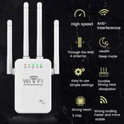 WiFi Repeater - WiFi extender 5G 1200M 4 ANTENE