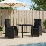 Set stolica za sofu s jastukom s jastukom 3 pcs Crna