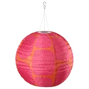 SOLVINDEN LED solarna viseča svetilka, zunanje okrogla/oranžna temno roza, 45 cm