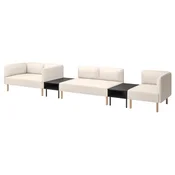 LILLEHEM Modul. sofa 5-sed s pom. stocicem, Vissle/bež drvo