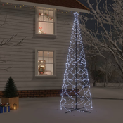 vidaXL Stožasto božicno drvce hladno bijelo 1400 LED žarulja 160x500cm