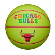 Wilson NBA TEAM NEON CHICAGO BULLS, košarkaška lopta, zelena WZ4037402XB+