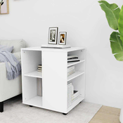 Ormaric s kotacima bijeli 60 x 53 x 72 cm od konstruiranog drva