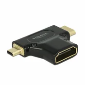 Adapter HDMI-C Mini M/HDMI-D mikro M - HDMI Ž Delock