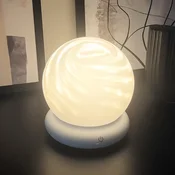 Briloner LED-akumulatorska namizna svetilka LUSTRO, bela, O 15 cm, RGBW, touchdim - Dnevna soba/jedilnica - Sodobni - Plastika