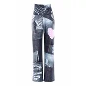 Winshape Športne hlače CUL101C  siva / siv denim / roza / bela