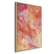 Slika - Fiery Colors - Dynamic Shapes in Colors of Fire and Pink 80x120 U prirodnom drvenom okviru