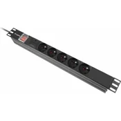shumee Lanberg Rack PDU 19 1U 16A 5x 230V PL 2M črna razdelilna plošča