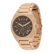 ARMANI EXCHANGE Analogna ura temno rjava/rožnato zlata