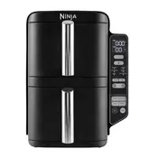 Friteza na vruc vazduh Ninja SL300EU, 2470W, 7.6L,dve korpe - cetiri nivoa pripreme, Crna boja