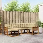 Set vanjskih sofa s jastukom 6 pcs Prirodna i bež