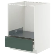 METOD / MAXIMERA Pod.elem. za pecnicu s fiokom, bela/Kallarp tamna sivozelena visokog sjaja, 60x60 cm