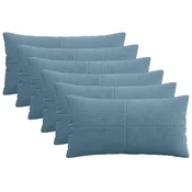 vidaXL Prevleka za blazino 6 pcs ALMELO Modra 40 x 80 cm korduroy
