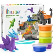 HEY CLAY Hey Clay Otok zmajev Plastelin za igro + dodatki, plastelin, 15 barv