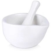 shumee Beli porcelanasti možnar za začimbe