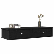 Zidna polica s ladicama crna 100x37,5x19 cm izradeno drvo