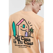 Bombažna kratka majica On Vacation Mi Casa oranžna barva, OVC T149