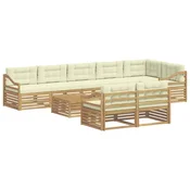 Set vanjskih sofa s jastukom 9 pcs Bijela i krem