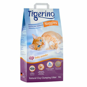 Tigerino Nuggies pesek za mačke - z vonjem otroškega pudra - Varčno pakiranje: 2 x 14 l