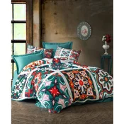 Set posteljine King 477 - Zeleni, Beli, Crveni, Rozi, Braon