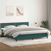 vidaXL vidaXL Box spring postelja z vzmetnico temno zelena 180x220 cm žamet, (21792177)