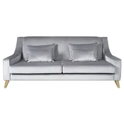 Casa Padrino luxury neoclassic sofa silver/gold 202 x 94 x H. 85 cm - Living room sofa - Hotel sofa - Living room furniture - Hotel furniture - Luxury furniture - Neoclassic furniture