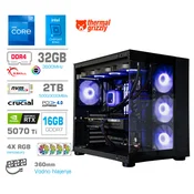 MEGA Računalnik MEGA MT S5 i7-12700KF/RTX5070Ti/32GB/2TB/750W/Brez OS/črna RGB + Estetski napajalni kabli [Vijolična/Črna), (5000269134)