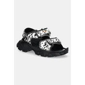 Sandali adidas by Stella McCartney Hika Sandal Canvas AOP ženski, črna barva, IF1797