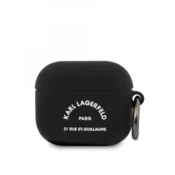 Karl Lagerfeld črn ovitek za AirPods 3 - KLACA3SILRSGBK