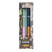 Set kemijskih olovaka Miquelrius Golden Jazmine metalna plavi ispis Rozo-zelena i plavo-narancasta 2/1 MR12050