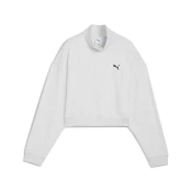 Womens Puma Wardrobe Essentials Go Together Oversized Crew Sweatshirt Youth, White, Size 7-8Y, Shop