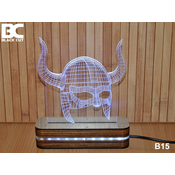 Black Cut 3D Lampa Viking Svetlo plava