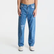 Hlače KENZO Patchwork Straight Fit Jeans In Japanese Denim Stone Bleached Blue Denim 33