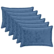 vidaXL Dekorativna blazina 6 kos HOUTEN Svetlo modra 40 x 60 cm Flanel