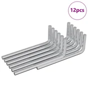 Vidaxl Šesterokotna ključa 12 szt. srebrna 22 x 66 mm Jeklo
