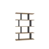 Hanah Home Harmon Oak Anthracite Polica za knjige 90x25x127.4cm, Bež siva