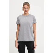 UNDER ARMOUR Funkcionalna majica Rival Core  pegasto siva / črna
