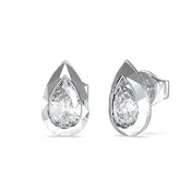 Guess Očarljivi uhani iz lahkega jekla Tear Drop 4G JUBE05247JWRHT/U