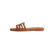 Tommy Hilfiger Natikači Th Script Flat Mule Lth FW0FW09368 Rjava