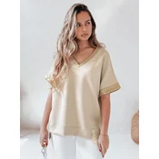 Bluzka damska oversize SHINE LOVE beżowa Dstreet