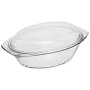 Simax pekač ovalen 3,0+1,4l 35,4x21,3cm 7136/7146 steklo s pokrovom