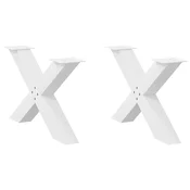 Noge za klub stolic u obliku slova X, 2 kom, bijele, 70 x (42-43) cm, celik